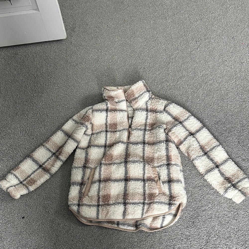 Abercrombie and Fitch Plaid Fleece Pullover